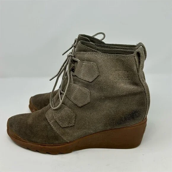 Sorel Toronto Lace Wedge Waterproof Light Brown Ankle Boots Womens US 8.5 - Picture 8 of 11